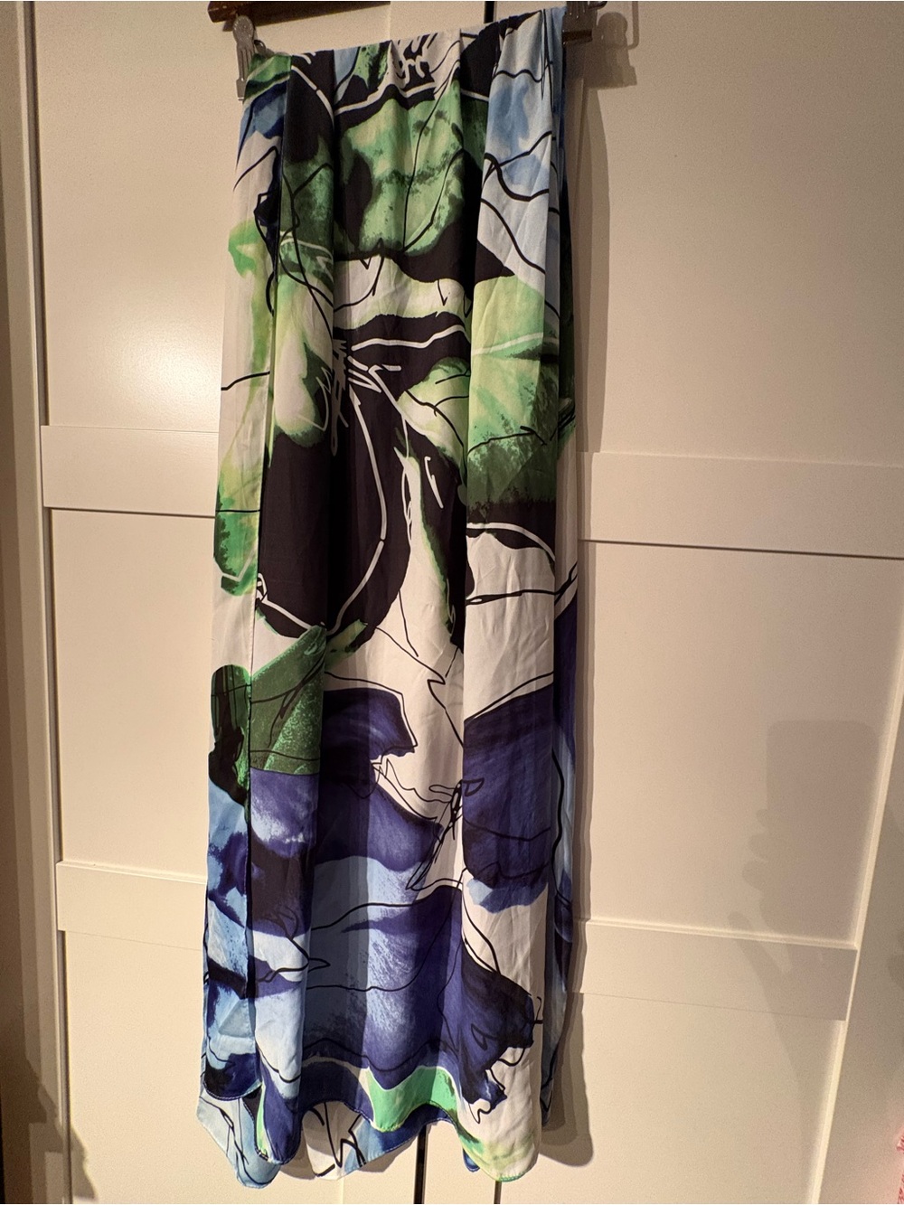 Reed Versatile Silky Scarf / Wrap Blue Mixed Floral